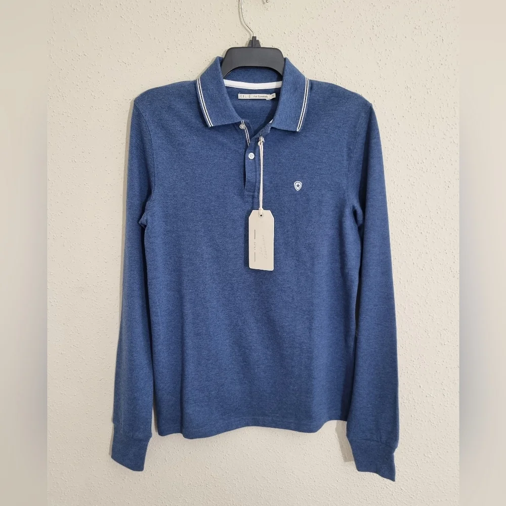 Blue Polo Shirt and Acid Wash Jeans - Picture 2 of 10
